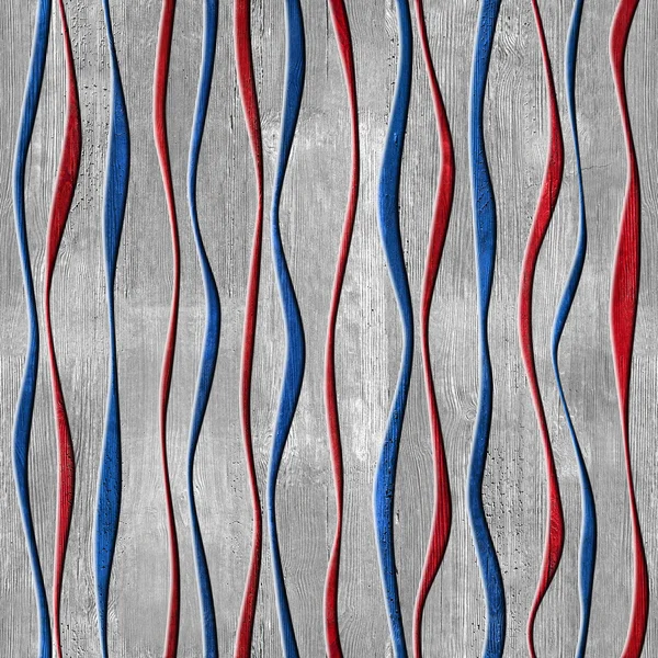 Pannellatura decorativa ondulata - modello senza cuciture - nazionale rosso-blu — Foto Stock