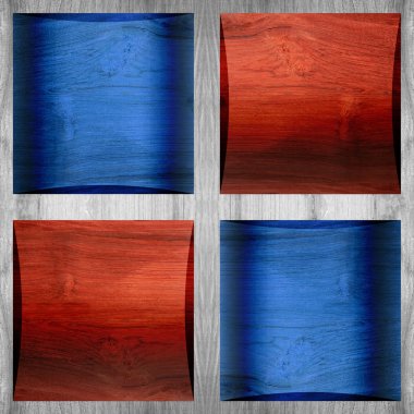 Tahta paneller - Dikişsiz desen - kırmızı-mavi renk kesonlu