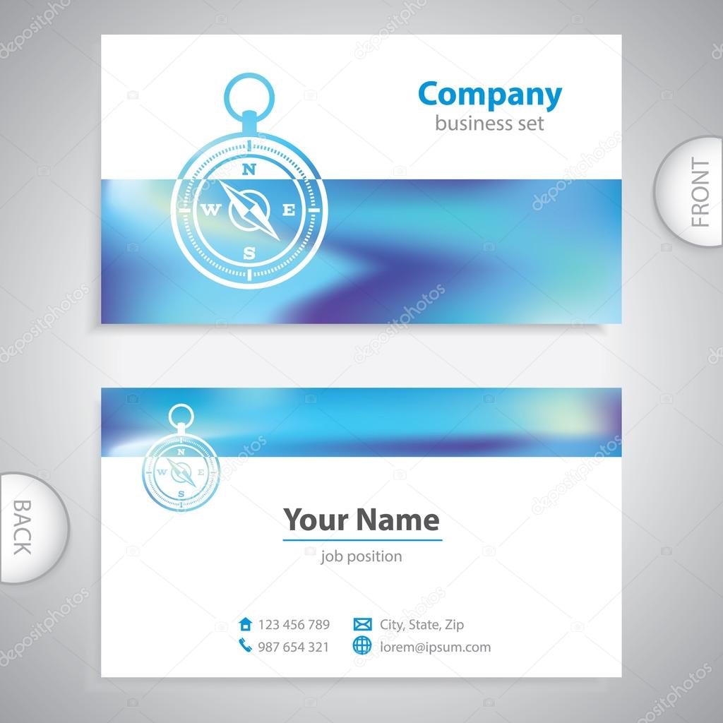 business card - Navigation compass - maritime symbols - company 