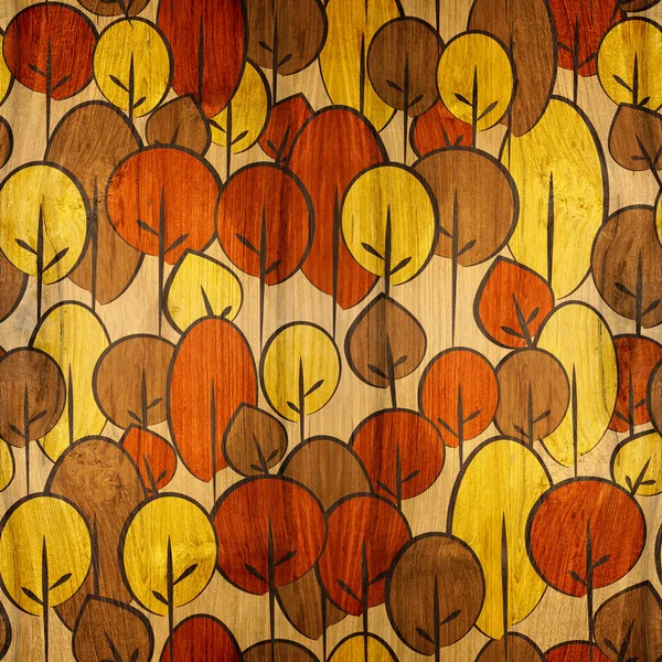 Abstract decorative trees - seamless background - wood texture — Stock Photo, Image