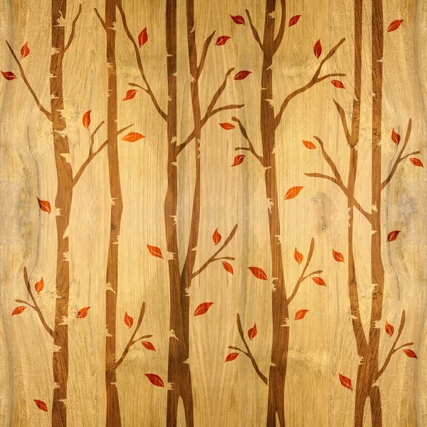 Abstract decorative trees - seamless background - wood texture — Stock Photo, Image