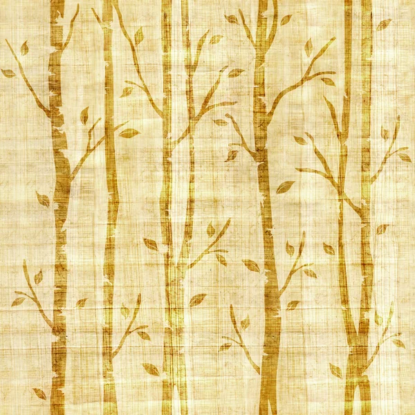 Abstract decorative trees - seamless pattern - papyrus texture — Stock Photo, Image