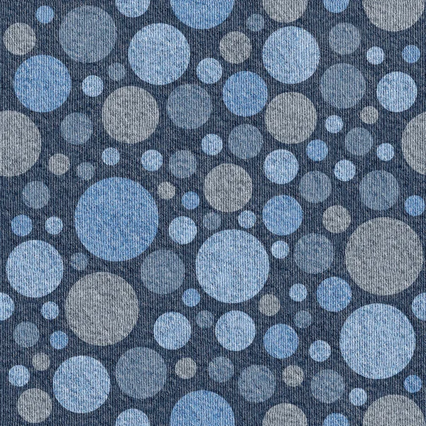 Bubbla dekorativa mönster - sömlösa mönster - Blå jeans textil — Stockfoto