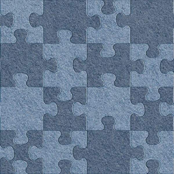 Jeans denim bleu - fond sans couture - motif puzzle — Photo