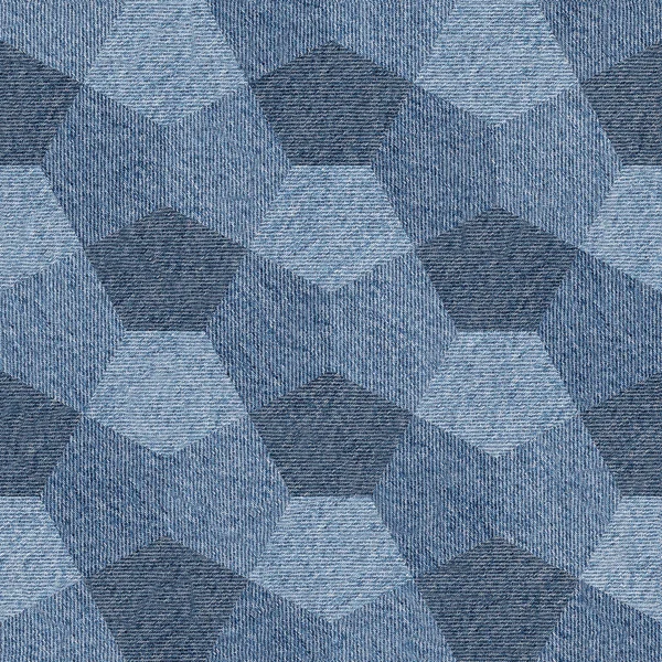 Pola panel abstrak Pola mulus, tekstil biru — Stok Foto
