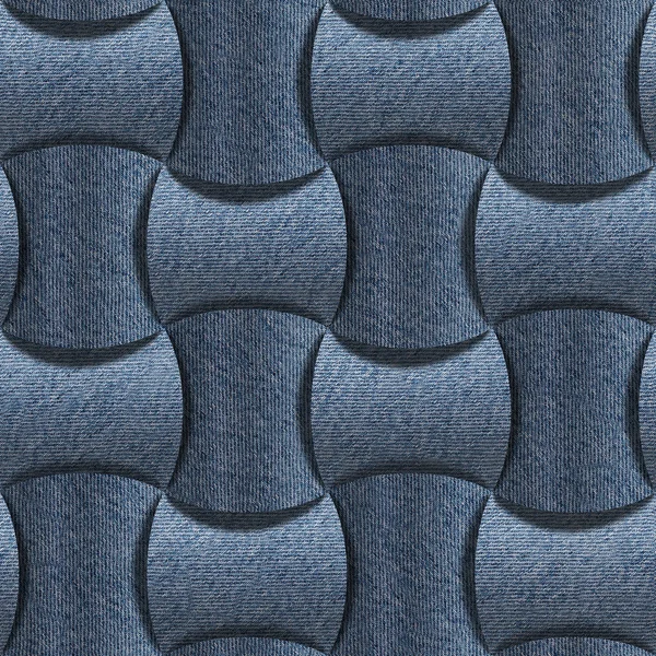 Padrão de painéis abstrato padrão sem costura, azul jeans têxtil — Fotografia de Stock