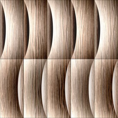 Abstract paneling pattern - waves decoration - Blasted Oak Groov clipart