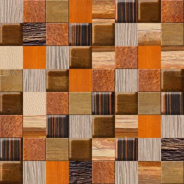 Checkered pattern - different colors - wooden background — Stock Photo, Image