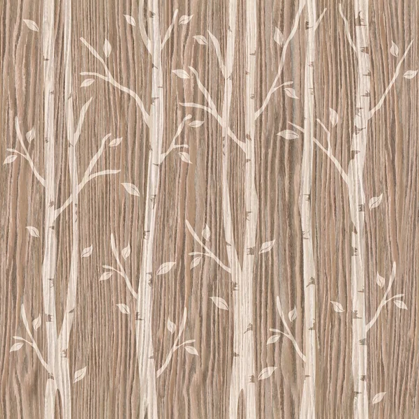 シームレスな背景 - オーク溝の非難に装飾用の木 — ストック写真