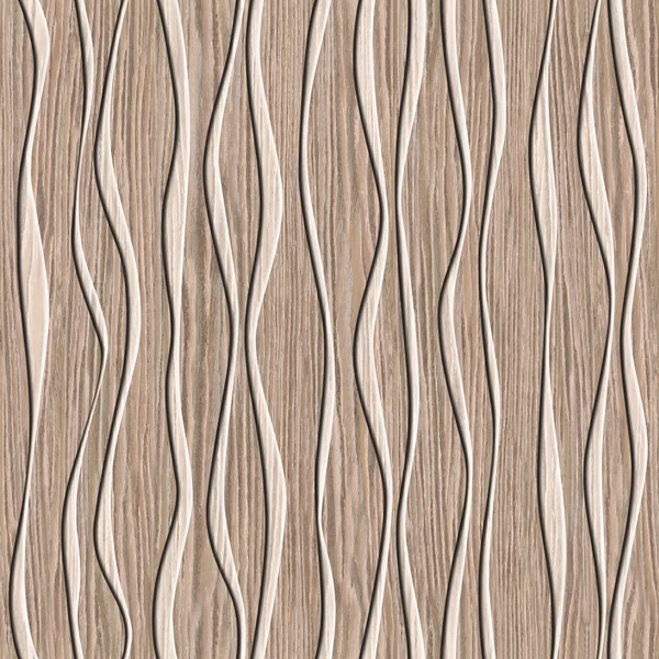 Abstract decorative paneling - seamless background - waves decor — Stock Photo, Image