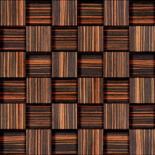 Abstract checkered pattern - seamless background - Ebony wood — Stock Photo, Image