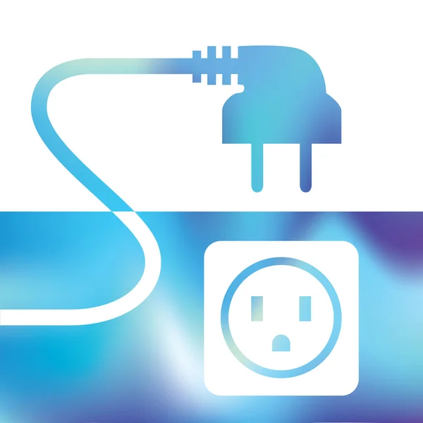 Conexión eléctrica - enchufe y toma de corriente - símbolo de electricidad — Vector de stock