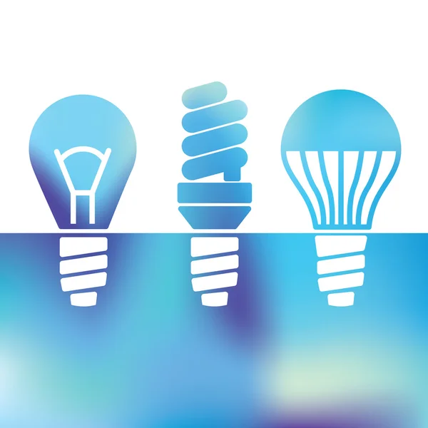 Żarówki LED - żarówki - świetlówki żarówka — Wektor stockowy