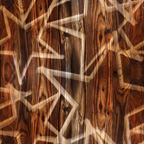 Christmas wallpaper with stars - seamless background - wood texture — ストック写真