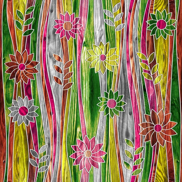 Florales dekoratives Muster - Wellen Dekoration - nahtloser Hintergrund — Stockfoto