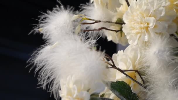 Flores brancas românticas - Flores de primavera - Flor de primavera Fundo — Vídeo de Stock