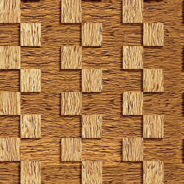 Parete decorativa a scacchi - sfondo senza cuciture - texture noce - parete in legno — Foto Stock