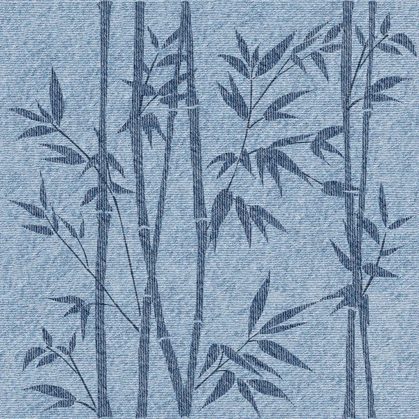Fondo del bosque de bambú - Fondo sin costuras - Tejidos vaqueros azules —  Fotos de Stock