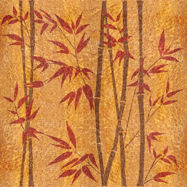 Decorative bamboo branches - seamless background - Carpathian Elm wood texture — Stock Photo, Image