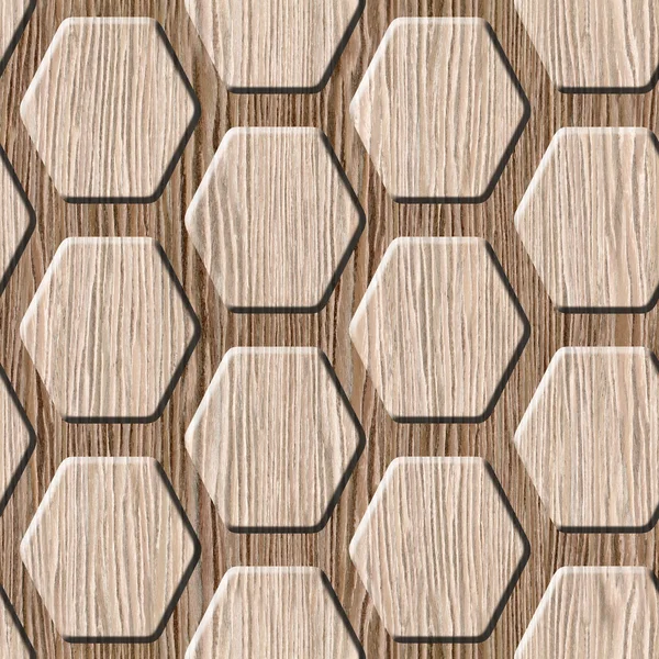 Abstract paneling pattern - Decorative hexagonal grid - seamless background — ストック写真