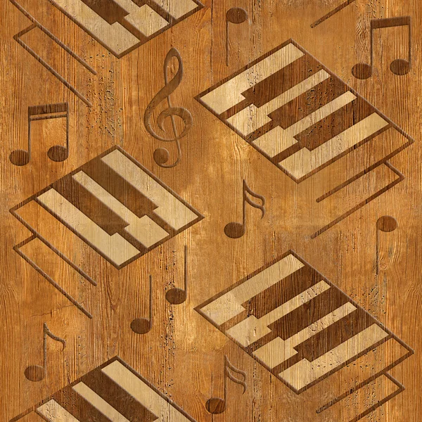 Teclas de piano decorativas abstractas - textura de madera - fondo sin costuras — Foto de Stock