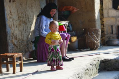 Hmong çocuk Kuzey Vietnam Bac Ha Market