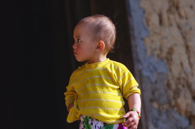 Hmong çocuk Kuzey Vietnam Bac Ha Market