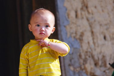 Hmong çocuk Kuzey Vietnam Bac Ha Market