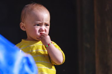 Hmong çocuk Kuzey Vietnam Bac Ha Market