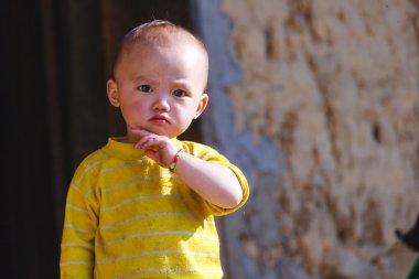 Hmong çocuk Kuzey Vietnam Bac Ha Market