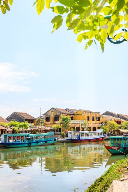 Hoi An. Hoi geleneksel tekneler bir dünya kültürel miras sitedir
