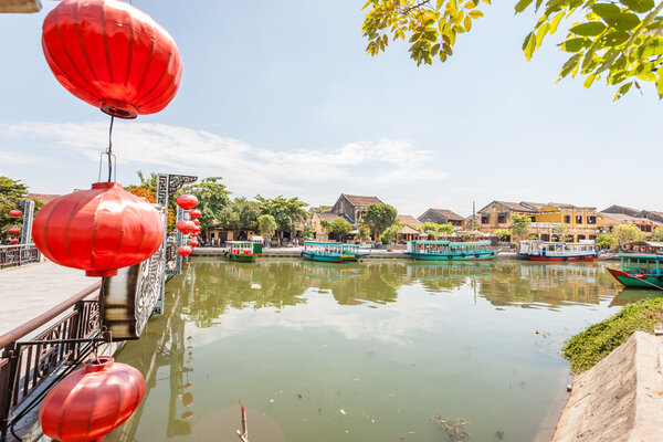 Traditional boats in Hoi An. Hoi An is the World's Cultural heritage site