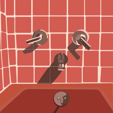 Kırmızı banyo vektör illüstrasyonu