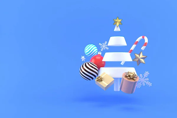 Yılbaşı ve Noel için 3D illüstrasyon