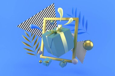 Yılbaşı ve Noel için 3D illüstrasyon