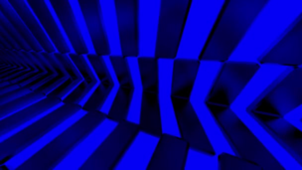 Čtvercový box modré neonové světlo. 3D animační smyčka, 360 Panoramic, Motion Abstraktní obraz geometrického pozadí — Stock video