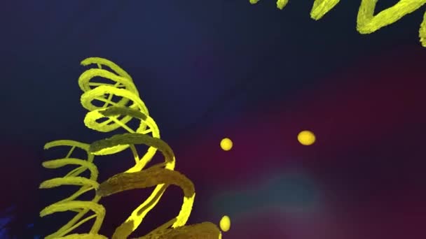 360 Estrutura Ácido Desoxirribonucleico Dna Fundo Panorâmico Médico — Vídeo de Stock