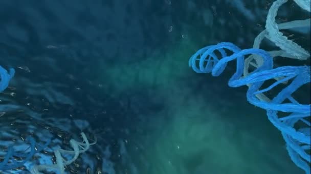 360 Структуры Дезоксирибонуклеиновой Кислоты Днк Медицинский Панорамный Фон — стоковое видео