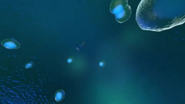 Animasyon 360 Tıbbi panoramik arka plan, hücre biyolojisinin 3D canlandırması en küçük yaşam birimiyle ilgilenir.