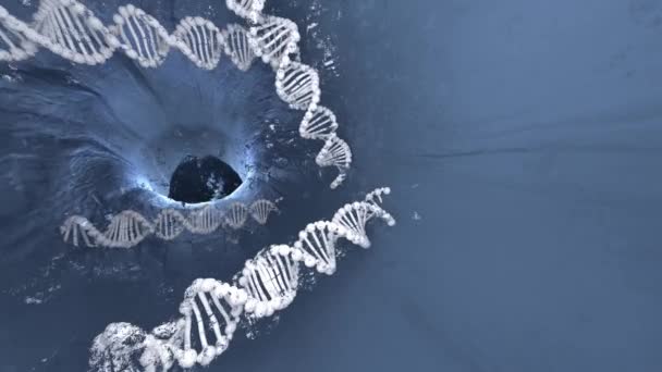 360 Della Struttura Dell Acido Desossiribonucleico Del Dna Sfondo Medico — Video Stock