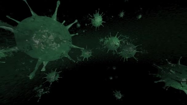 Rendering Microscopio Virus Batteri Vicino Ciclo Animazione Min Sfondo Medico — Video Stock