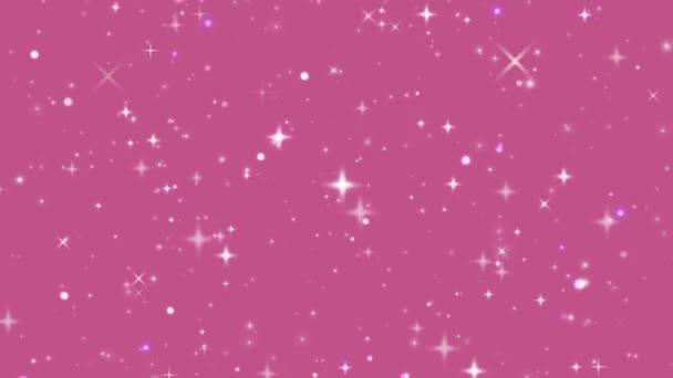 Ροζ Glitter Sprkles Strs Φόντο — Αρχείο Βίντεο