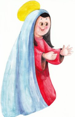 Mary gülümseyen suluboya