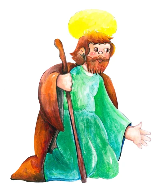 Akvarell Saint Joseph — Stockfoto