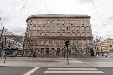 Belgrad, Sırbistan - 28 Mart 2021: Sırbistan 'ın başkenti Belgrad' da Özel Beyin Hastalıkları Hastanesi (Sırpça: Bolnica Sveti Sava) Saint Sava. 