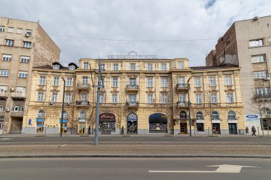 Belgrade, Serbia - March 28, 2021: Belgrade city hotel on Sava Square (on serbian: Savski trg) in Belgrade, Serbia.