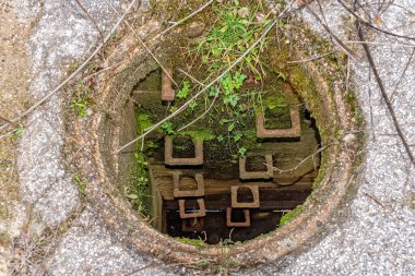 Kanalizasyonu korumasız açın. Açık Kanalizasyon 'un Yukarıdan Aşağı Görünümü