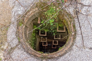 Kanalizasyonu korumasız açın. Açık Kanalizasyon 'un Yukarıdan Aşağı Görünümü