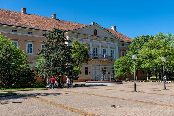 Kikinda Serbia Mayo 2021 Edificio Del Museo Nacional Hermosa Fuente —  Fotos de Stock