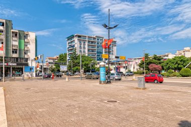 Bar, Karadağ - 05 Temmuz 2021: Karadağ 'daki Bar şehir merkezi. Karadağ 'ın Barosu' nun Modern Bölgesi.